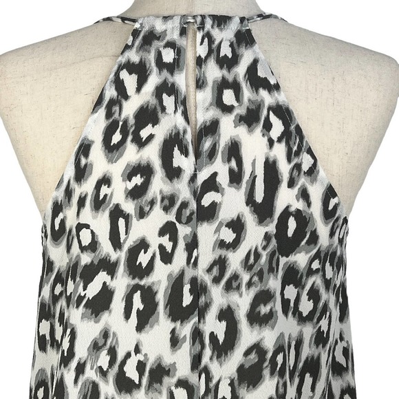 PINK ROSE SPAGHETTI STRAP V-NECK BUTTON FRONT‎ LEOPARD CAMI TANK MULTI SMALL EUC - Picture 5 of 11